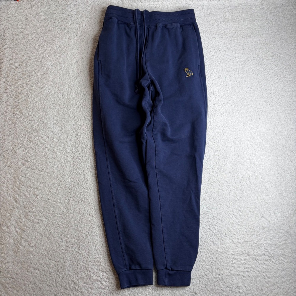 OVO Octobers Very Own Navy Blue Owl Logo Sweatpants Joggers Mens XS